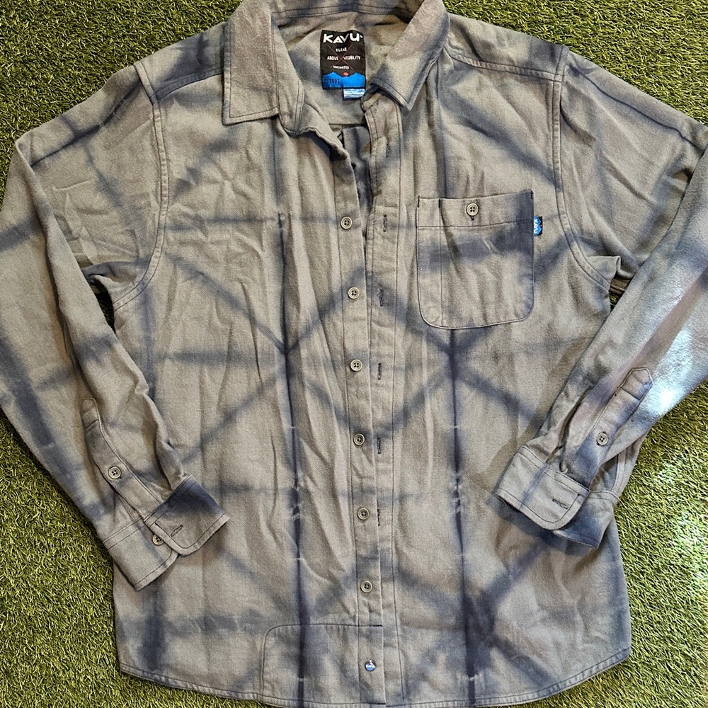 Kavu Blue and Gray Plaid Shirt